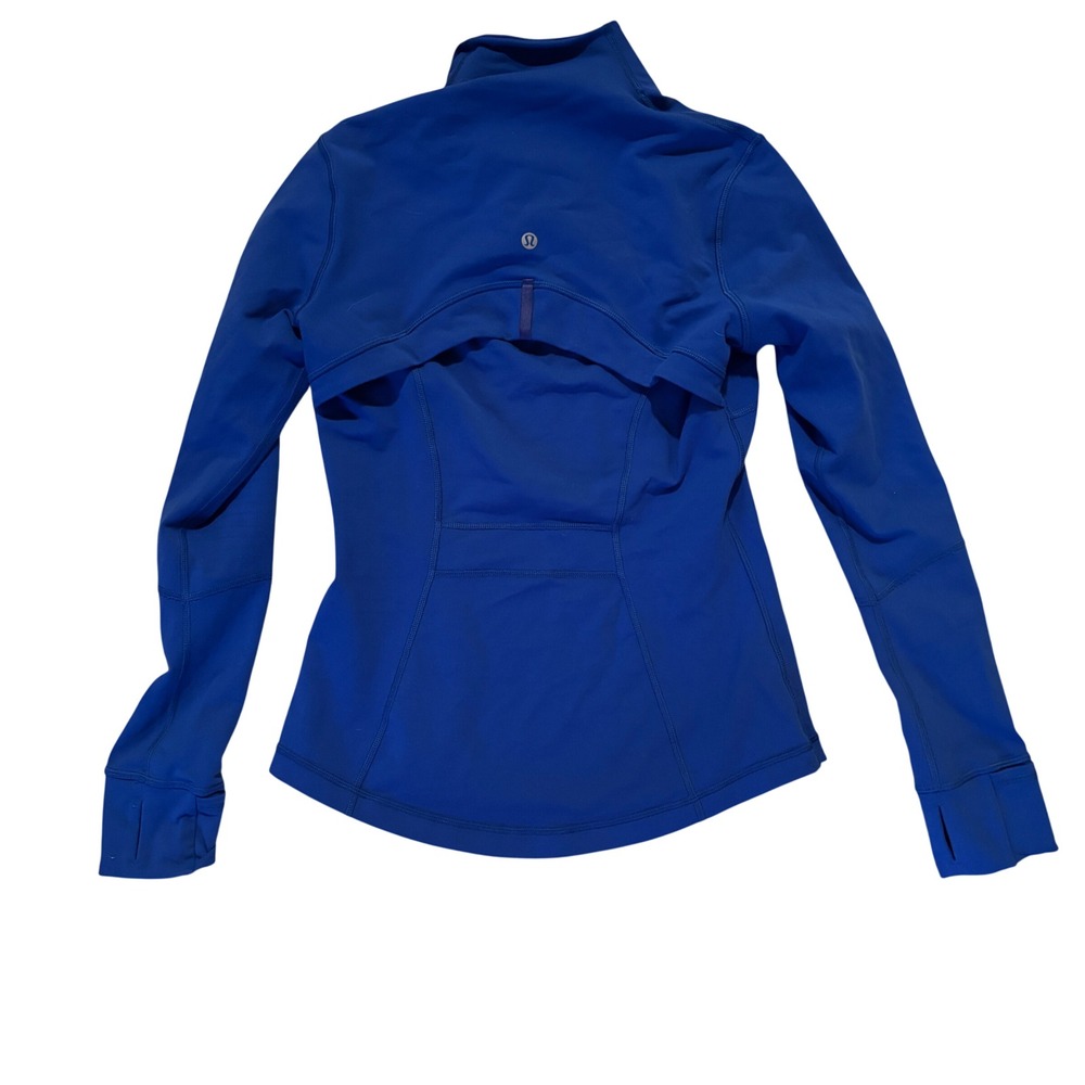 Lululemon Define Jacket Blue Full Length Thumbholes Zip Activewear Size 6 - Picture 2 of 6